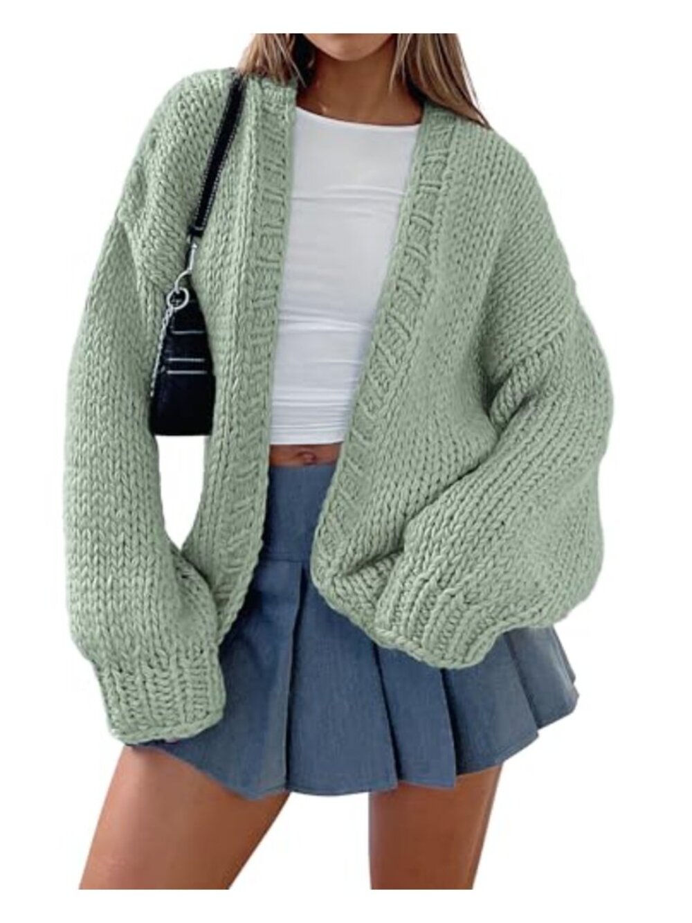 PRETTYGARDEN Women's Chunky Knit Open Front Cardigan Sweater
